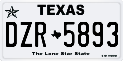 TX license plate DZR5893