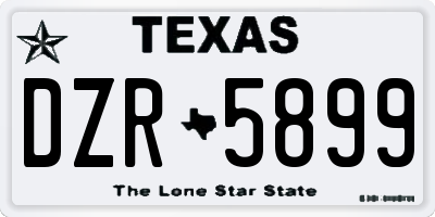 TX license plate DZR5899