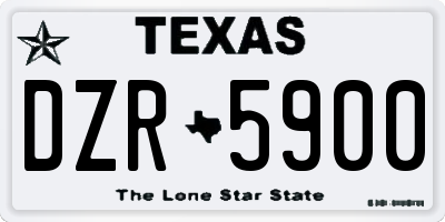 TX license plate DZR5900