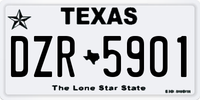 TX license plate DZR5901