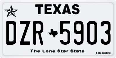TX license plate DZR5903