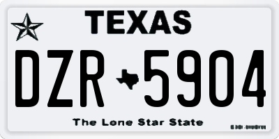 TX license plate DZR5904