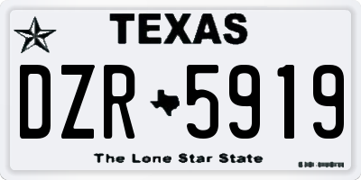 TX license plate DZR5919