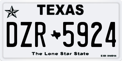 TX license plate DZR5924