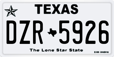 TX license plate DZR5926