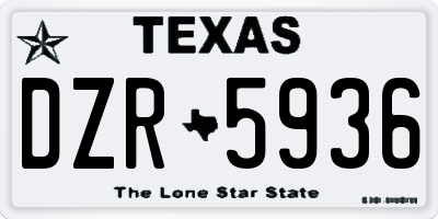 TX license plate DZR5936