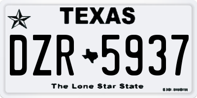 TX license plate DZR5937
