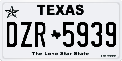 TX license plate DZR5939