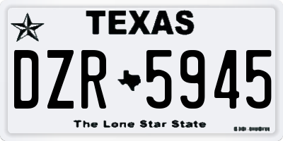 TX license plate DZR5945