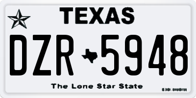 TX license plate DZR5948