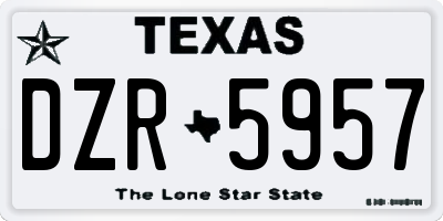 TX license plate DZR5957