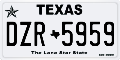 TX license plate DZR5959