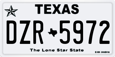 TX license plate DZR5972