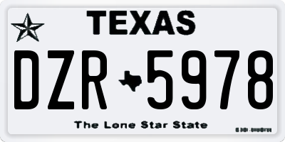 TX license plate DZR5978