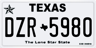 TX license plate DZR5980