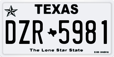 TX license plate DZR5981