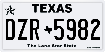 TX license plate DZR5982