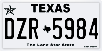 TX license plate DZR5984
