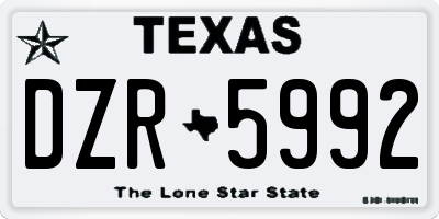 TX license plate DZR5992