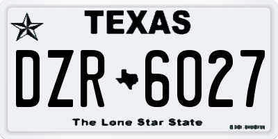 TX license plate DZR6027