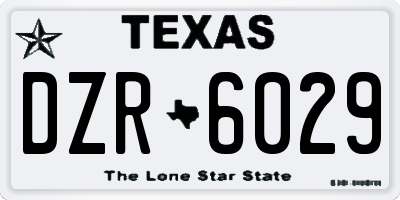 TX license plate DZR6029