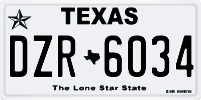TX license plate DZR6034