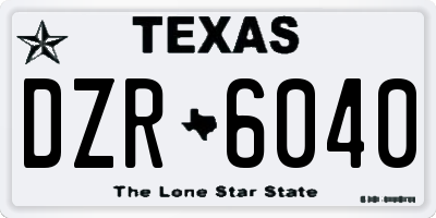 TX license plate DZR6040