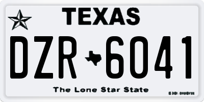 TX license plate DZR6041