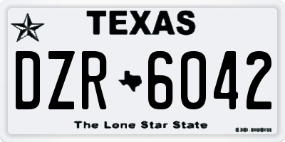 TX license plate DZR6042