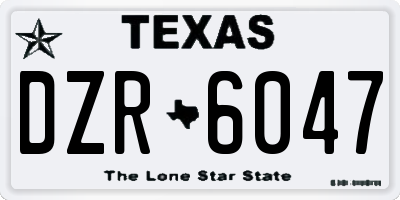 TX license plate DZR6047