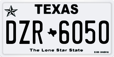 TX license plate DZR6050