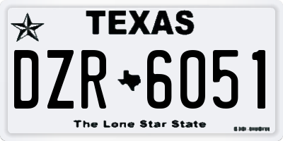 TX license plate DZR6051