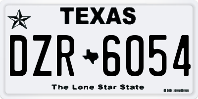 TX license plate DZR6054