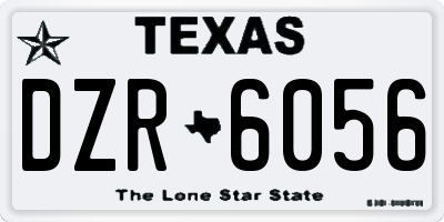 TX license plate DZR6056