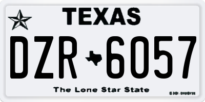 TX license plate DZR6057