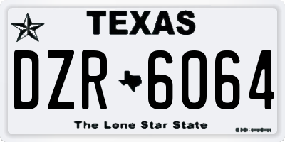 TX license plate DZR6064