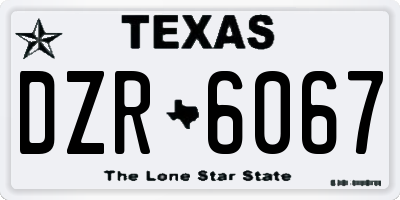 TX license plate DZR6067