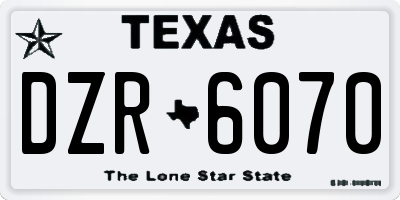 TX license plate DZR6070