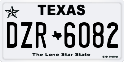 TX license plate DZR6082