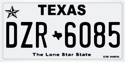 TX license plate DZR6085