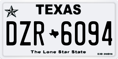TX license plate DZR6094