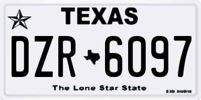 TX license plate DZR6097