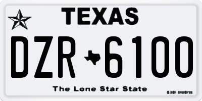 TX license plate DZR6100