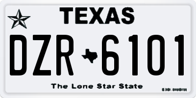 TX license plate DZR6101