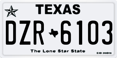 TX license plate DZR6103