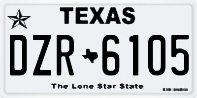TX license plate DZR6105