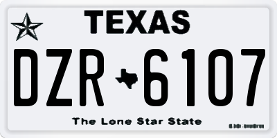 TX license plate DZR6107