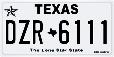 TX license plate DZR6111