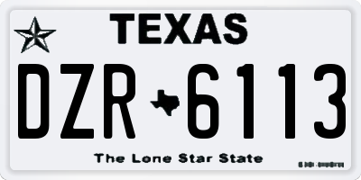 TX license plate DZR6113