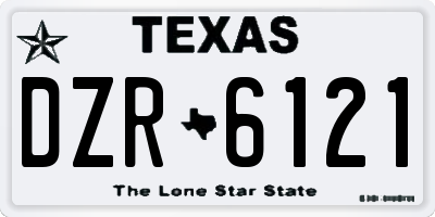 TX license plate DZR6121